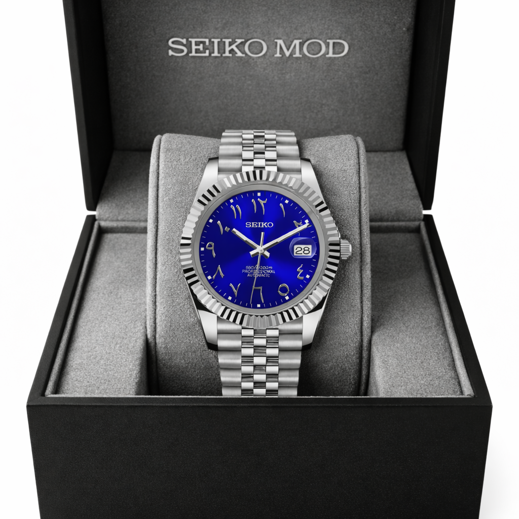 seiko datejust arabic dial bleu cadran arabic 40mm montre automatique 