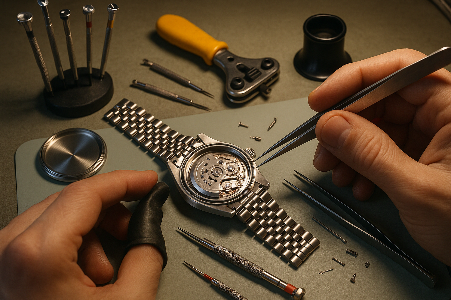 en train d'être assembler avec les outils 