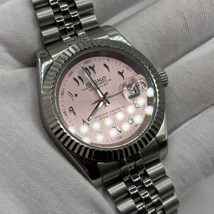 seiko mod datejust arabic dial rose mouvement automatique 