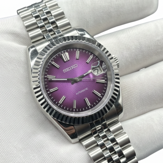 seiko mod cadran violet datejust mouvement automatique