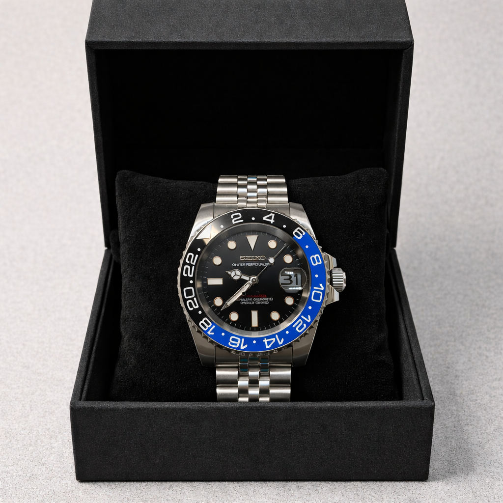 Seiko Mod gmt bleu
