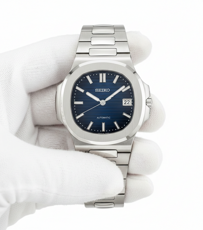Seiko Mod Nautilus bleue