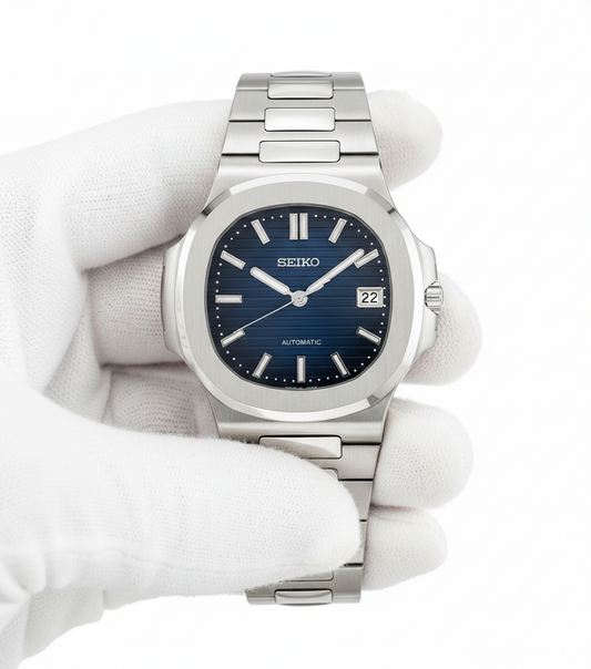 Seiko Mod Nautilus bleue