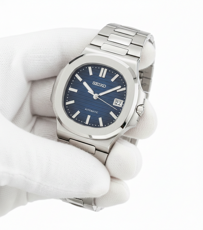 Seiko Mod Nautilus bleue