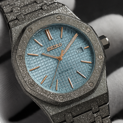seiko royal oak frosted bleu automatique