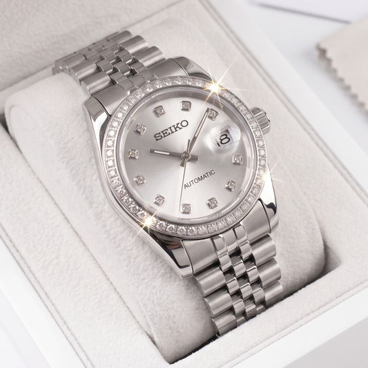 Seiko Mod Datejust Lady blanche