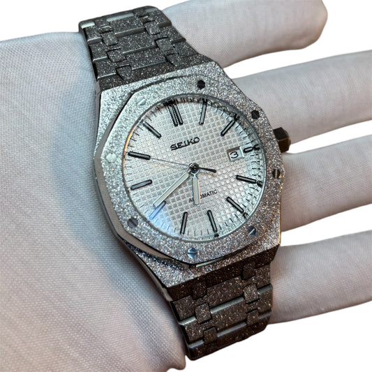 seiko royal oak brillante blanche automatique