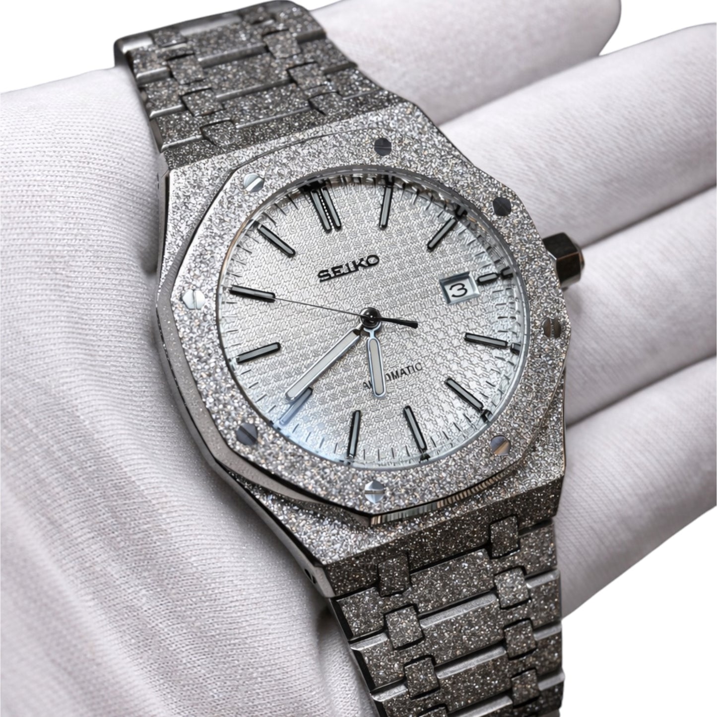 seiko mod royal oak fosted, montre royal oak à mouvement 