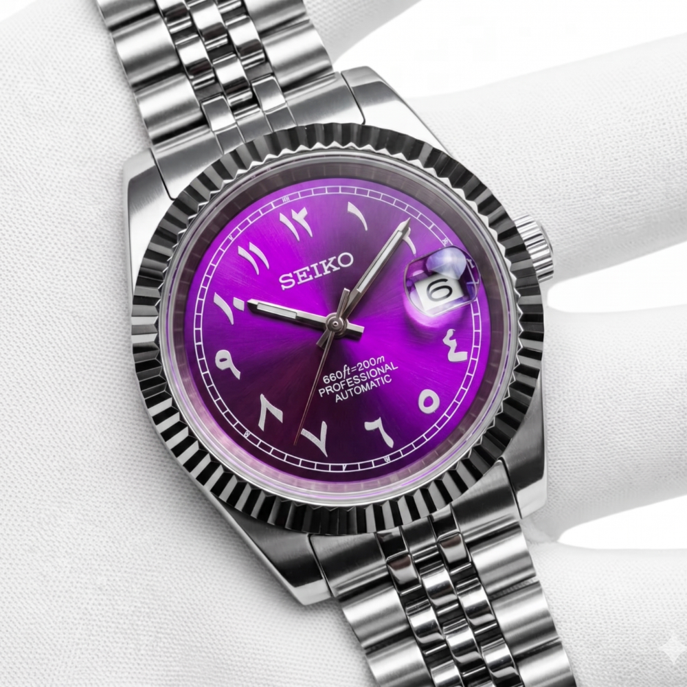 Seiko mod Arabic Dial violette