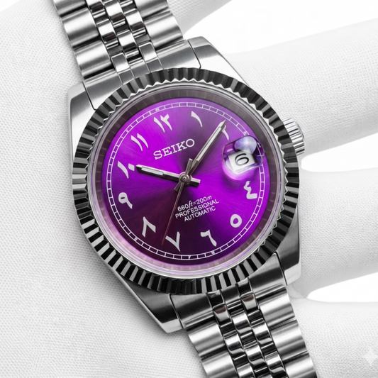 Seiko mod Arabic Dial violette