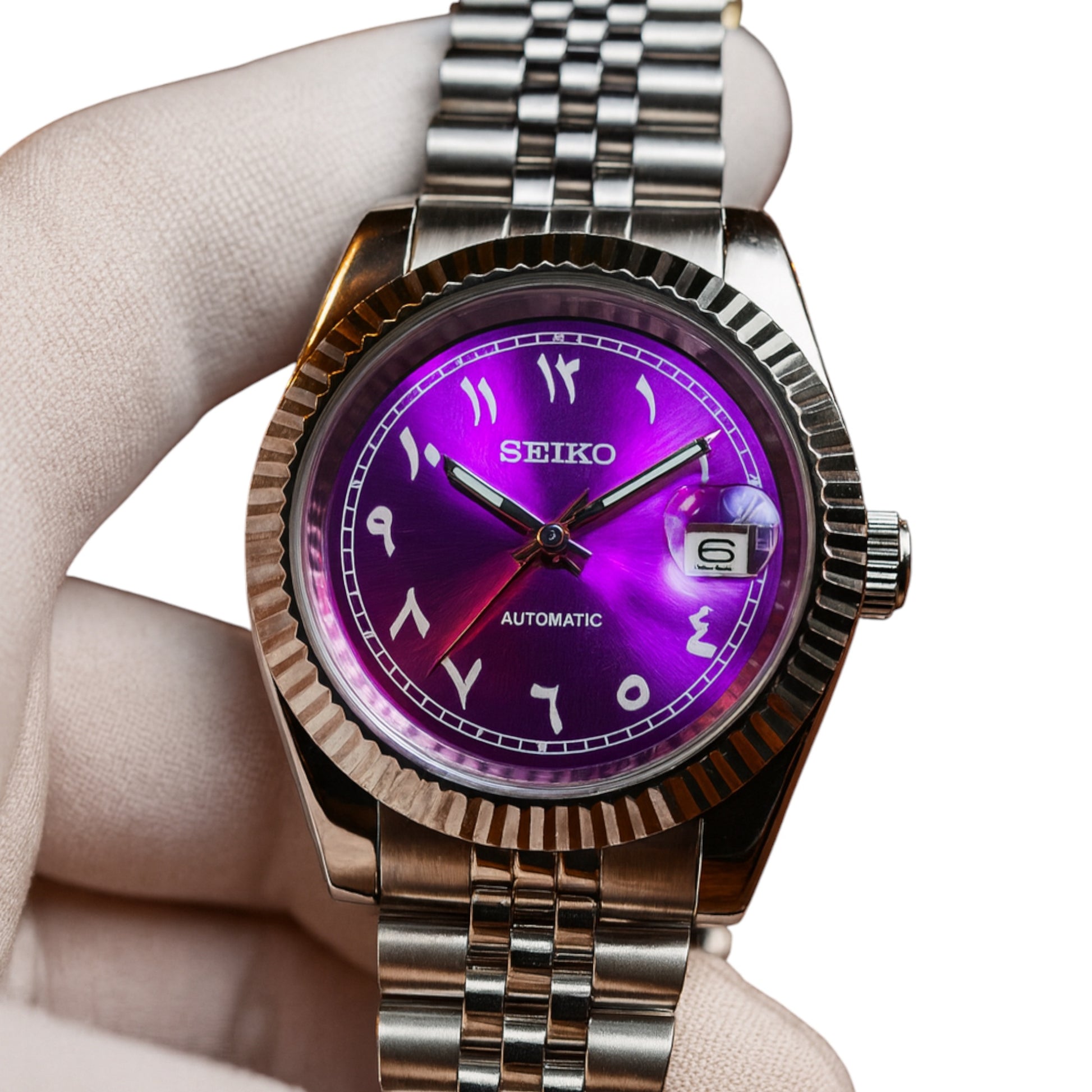 Seiko mod arabic dial violette